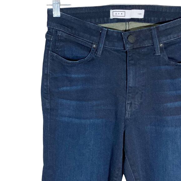 AYR 'The Skinny' Jeans In Jac's Jeans Wash Dark Blue Distressed Stretchy Sz 14 R - Picture 11 of 16